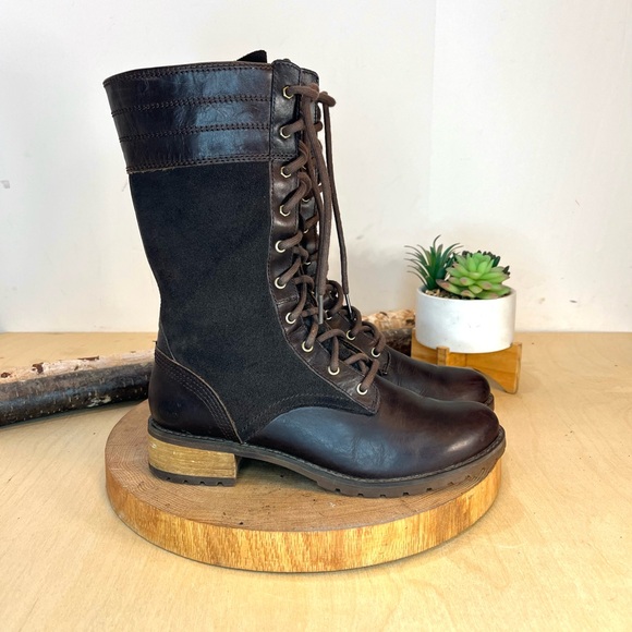 ๐HP๐*Timberland Bethel Heights Dark Brown Leather Mid Calf Zip Lace-Up Boots 6 - Picture 7 of 16